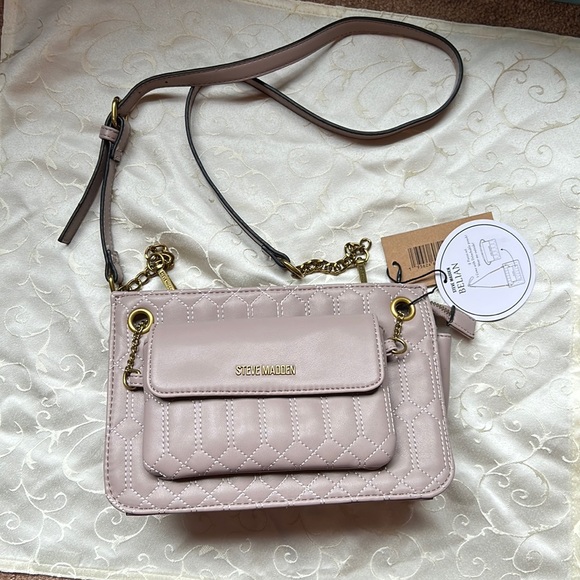 NWT STEVE MADDEN BELIAN Crossbody Bag Quilted 2PC🌹🌹 - Picture 4 of 17